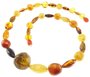 Beads made of multi-colored amber stones